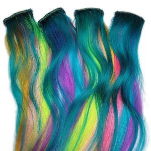 Rainbow Remy Human Hair Extensions 8 inch Short Hairstyles